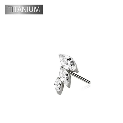 Premium G23 Titanium Curved Marquise Luxe Threadless Top