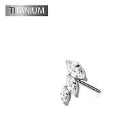 Premium G23 Titanium Curved Marquise Luxe Threadless Top