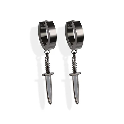 Gothic Dagger Dangle Cuff Earrings