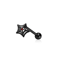 Jewelled Spiderweb Tongue Barbell 14g