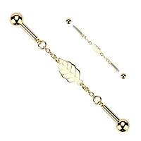 Whispering Leaf Chain Industrial Barbell 14g