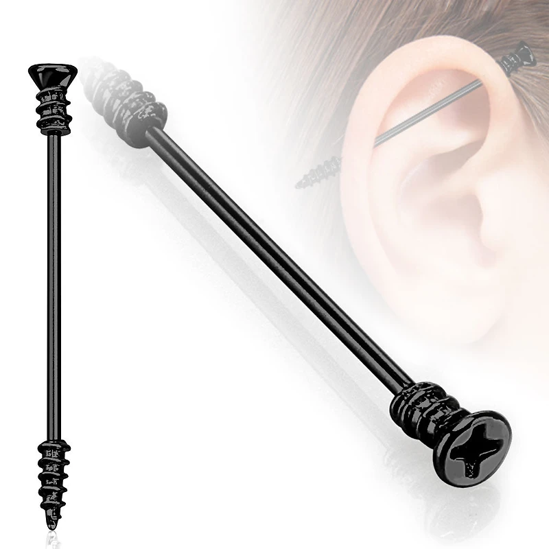 Screw Fancy Industrial Barbell 14g