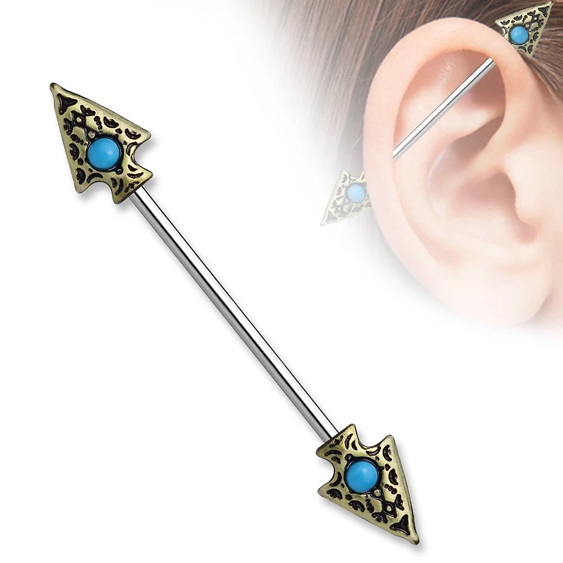 Premium Arrowhead Industrial Barbell 14g