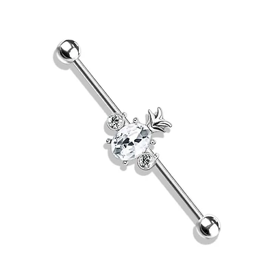 Crystal Pineapple Fancy Industrial Barbell 14g