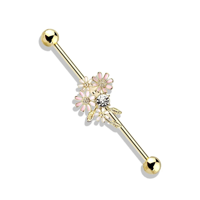 Premium Flower Bunch Industrial Barbell 14g