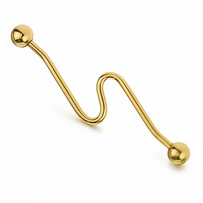Premium Curved Zigzag Industrial Barbell 14g