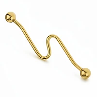 Premium Curved Zigzag Industrial Barbell 14g