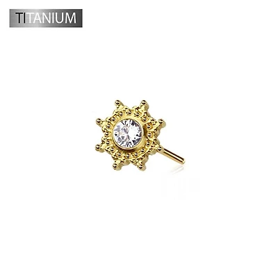 Premium G23 Titanium Luxe Crystal Starburst Threadless Top