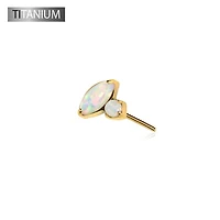 Premium G23 Titanium Opal Duet Oval + Circle Threadless Top