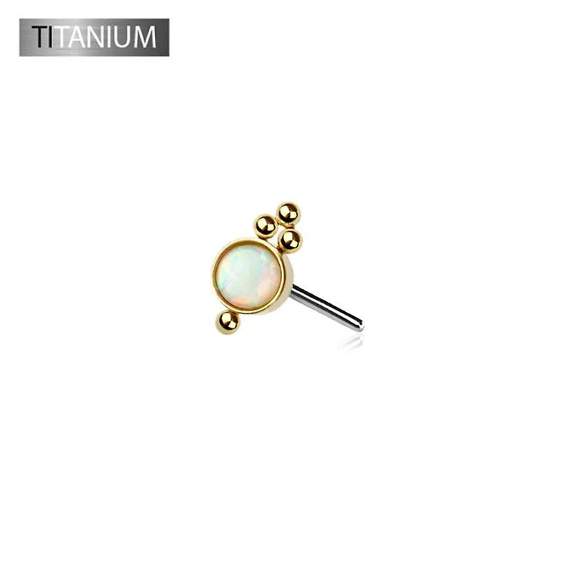 Premium G23 Titanium Dotwork Opal Luxe Threadless Top