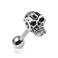 Premium Death Skull Tongue Barbell 14g