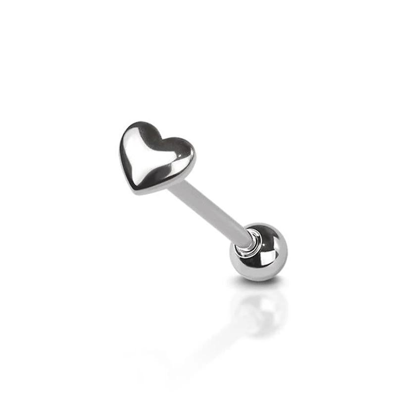 Premium Heart Tongue Barbell 14g