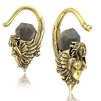 Brass and Labradorite Ear Weights 8g