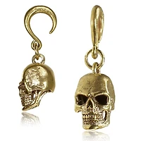 Brass Skull Ear Weights 8g