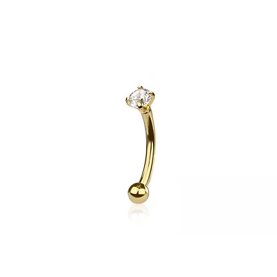 Claw-Set Crystal Curved Barbell 20g