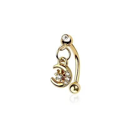 Lunar Starfall Dangle Curved Barbell 16g