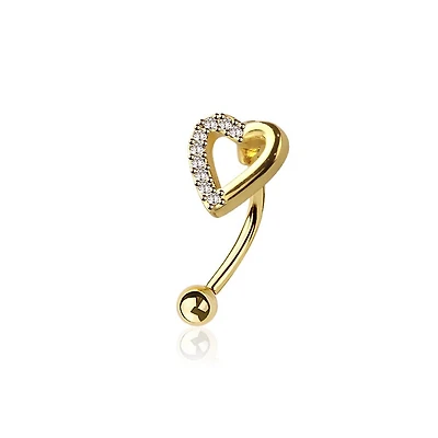 Radiant Heart Curved Barbell 16g