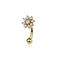 Crystal Blossom Curved Barbell 16g