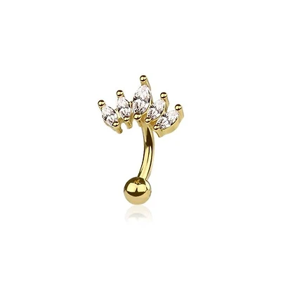 Crystal Marquise Curved Barbell 16g