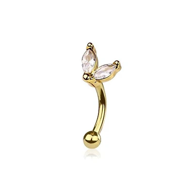Wing Marquise Curved Barbell 16g