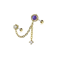 Surgical Steel Celestial Chain Dangle Double Ball Back