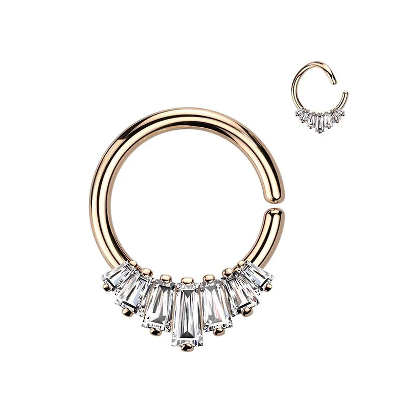 Claw-Set 7 Jewel Bendable Ring 18g
