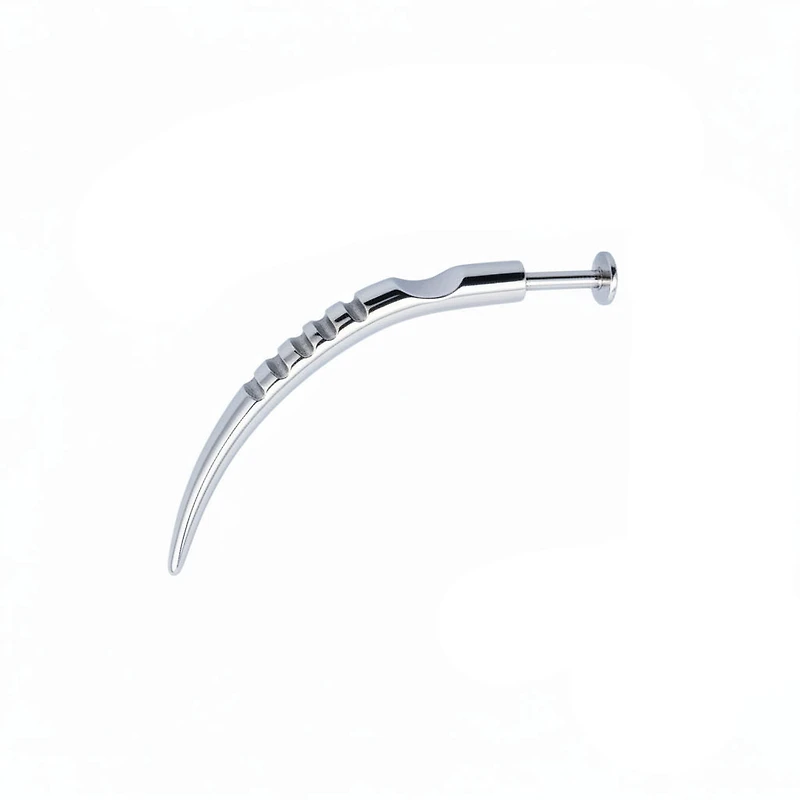 Surgical Steel Curved Textured Spike Disturbed Flat Back 14g