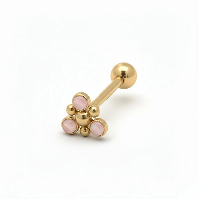Premium Moonstone Dotwork Tongue Barbell 14g