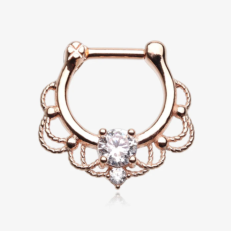 Filigree Claw-Set Crystal Clicker 16g