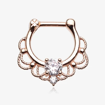 Filigree Claw-Set Crystal Clicker 16g