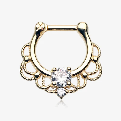 Filigree Claw-Set Crystal Clicker 16g