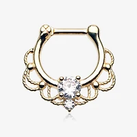 Filigree Claw-Set Crystal Clicker 16g
