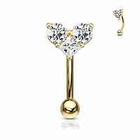 PREMIUM Claw-Set Heart Curved Barbell 16g