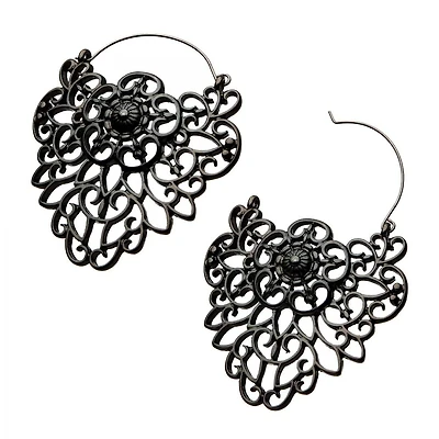 Black Lace Filigree Tunnel Hangers