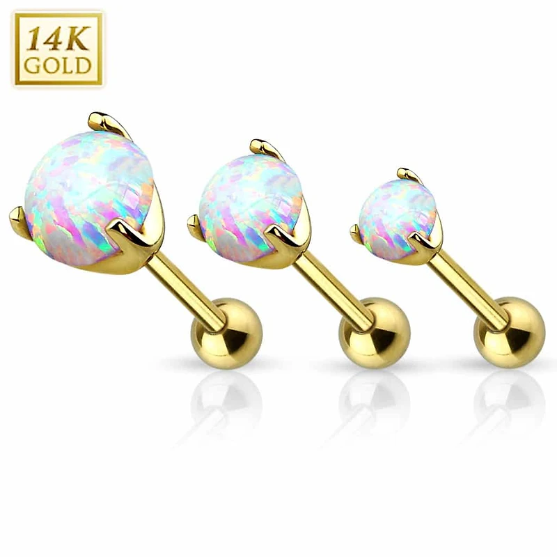 14K Gold Opal Ball Back 16g