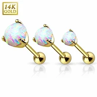 14K Gold Opal Ball Back 16g
