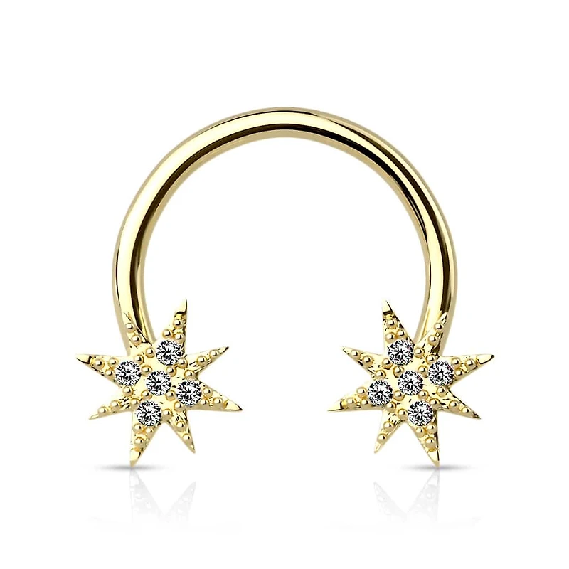 PREMIUM Starburst Circular Barbell 14g
