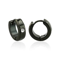 Crystal Blackline PVD Cuff Earrings
