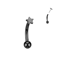 PREMIUM G23 Titanium Star Curved Barbell 16g