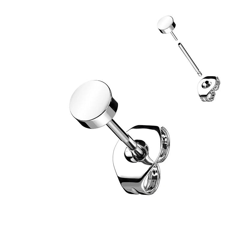 Premium G23 Titanium Flat Disc Threadless Studs 20g