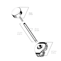 Premium G23 Titanium Flat Disc Threadless Studs 20g
