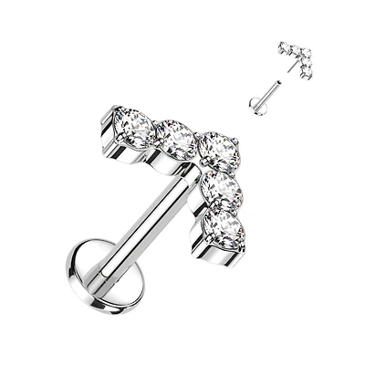 Premium G23 Titanium Crystal Arrow Threadless Flat Back
