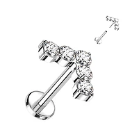 Premium G23 Titanium Crystal Arrow Threadless Flat Back