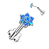 Premium G23 Titanium Flower Base Opal Threadless Flat Back