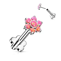 Premium G23 Titanium Flower Base Opal Threadless Flat Back