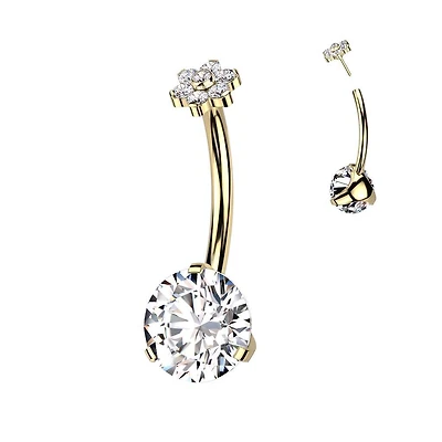 PREMIUM Luxe G23 Flower Threadless Navel Barbell