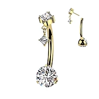 Premium G23 Titanium Luxe Dangle Threadless Navel Barbell
