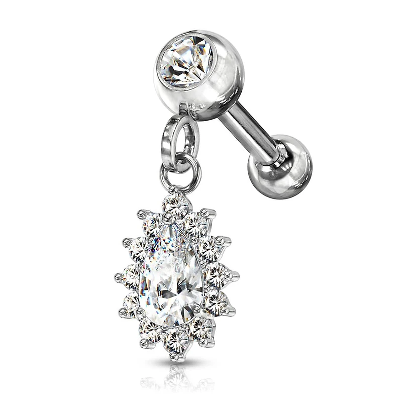 PREMIUM Halo Teardrop Ball Back Dangle 16g