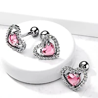 Pink Heart Ball Back 16g