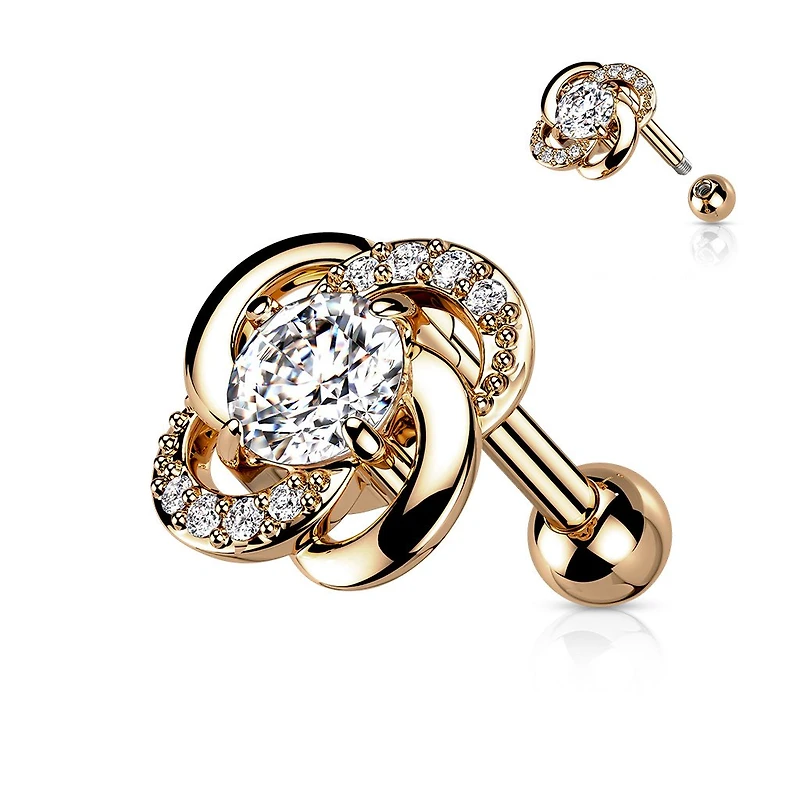 Premium Channel-Set Flower Ball Back 16g